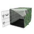 thumbnail image 3 of Tree Dog Crate Cover, Macro Palm Leaves on Minimalist Striped Geometric Botany Print, Easy to Use Pet Kennel Cover for Medium Large Dogs, 35" x 23" x 27", Hunter Green Black White, by Ambesonne, 3 of 6
