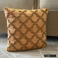 thumbnail image 6 of The HomeCentric Cushion Cover Sofa, Gold Pillow Covers Pack of 2, 16x16 inch Velvet Cushion Cover, Geometric, Lattice, Trellis, Beaded, Moroccan, Decorative Throw Pillow Covers - Gold Jewel, 6 of 10