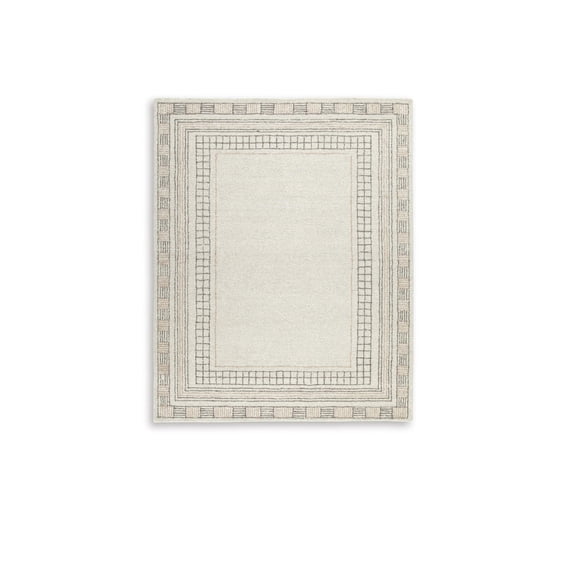 Signature Design by Ashley Idaman 5' x 7' Area Rug, Taupe Brown Border