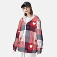 thumbnail image 3 of Balery Heart Plaid Sudadera ligera de manga larga con capucha y protección solar UPF 50+ para hombre y mujer, ideal para pesca y running-XX-Large, 3 of 7