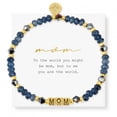thumbnail image 4 of APIPEE Bohemian Bracelet Gold Beads White Crystal Chalcedony Round Pendant Colorful Electroplated Faceted Rhombus Beads Letter Bracelet For MOM, 4 of 5