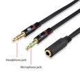 thumbnail image 4 of 3.5mm PC Computer Audio Cable Earphone Cable Conversion Microphone Headset Converter Cable Headphone Jack Adapter Aux Splitter black, 4 of 5