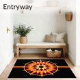 thumbnail image 3 of ODIKA 6'x9' Machine Washable Non-Slip Area Rug, Sunburst Medallion Hook Kit with Radiating Burst High Traffic Rug, Orange, 742475, 3 of 7