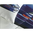 thumbnail image 4 of Ambesonne Teen Room Quilted Bedspread Set 3 Pcs, Race Car Vivid, King Size, Blue Grey, 4 of 5