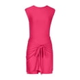 thumbnail image 6 of Women's Soft Fabric Solid Color Athletic Jumpsuit Shorts, Mid Waist with Tummy Control, Moisture Wicking & Quick Dry, for Yoga, Running, Gym Workouts, Casual Summer | TruBelle,Hot Pink 2XL, 6 of 8