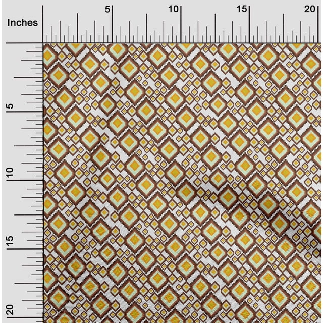oneOone Tissu Polyester Lycra Motif Diamant Flamme 56 Pouces de Large