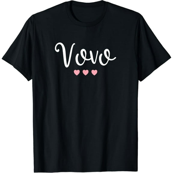 Vovo Portuguese Grandma Grandmother Cute Pink Hearts Vovo T-Shirt