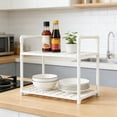 thumbnail image 3 of SIYTUAU Multi Layer Kitchen Storage Rack Trolley Floor Standing Utility Cart With Wheels For Bathroom Microwave White S Plastic, 3 of 7
