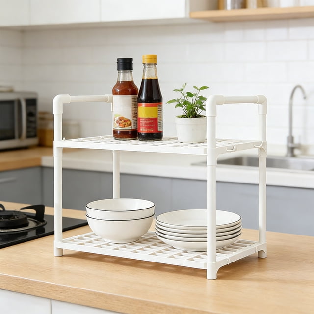 Rolling Storage Cart | Multi-Tier Rolling Shelving Unit for Kitchen Pantry, Bathroom, and Laundry Room Organization | Plastic Utility Cart with Wheels for Home and Office