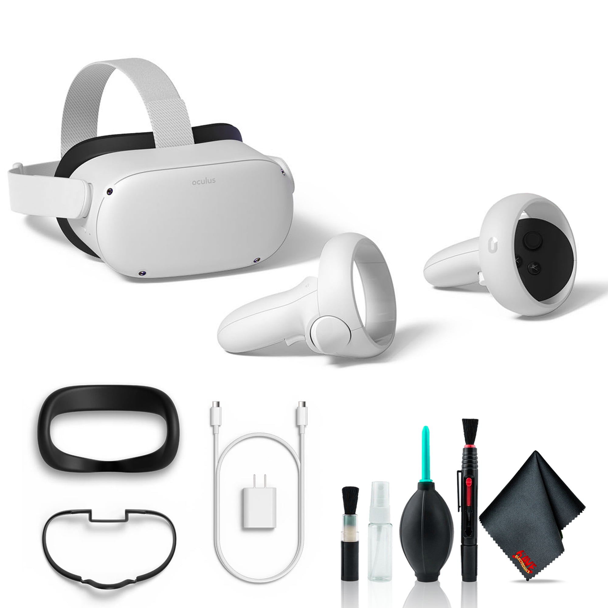 Meta Quest 2 Advanced VR Headset (128GB, White) Bundle with 6Ave