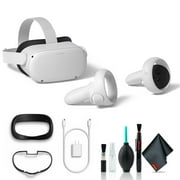 Oculus Quest 2 Advanced VR Headset (128GB, White) Bundle with 6Ave Cleaning Kit