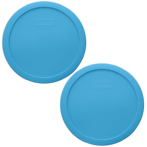 Pyrex 7402-PC Bright Blue Pantone Food Storage Replacement Lid (This Lid Fits the Pyrex 7402 6-Cup SCULPTED MIXING BOWL and 7203 7-Cup Glass Bowl) (2-Pack)