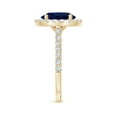 thumbnail image 4 of ANGARA Natural 3.3 Ct Oval Sapphire Halo Ring with Diamond Accents in 14K Yellow Gold for Women (Size-10x8mm) | September Birthstone, Anniversary, Jewelry Gift for Women | Natural Blue Sapphire Ring, 4 of 10