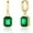 Green, variant on Mesovor Women Gold Crystal Hoop Earrings 18K Gold Plated Hoop Earrings Emerald Black Crystal Dangling Earrings Jewelry Gift
