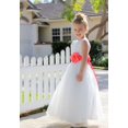 thumbnail image 3 of Ekidsbridal Ivory V-Back Lace Edge Formal Flower Girl Dress Pretty Princess Gown for Toddlers Photoshoot Birthday Party 183T 6, 3 of 6