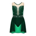 thumbnail image 3 of Alvivi Robe de Gymnastique en Strass pour Adolescentes, Sans Manches, Tutu en Maille Transparente, Justaucorps de Ballet, Costume de Performance Lyrique Vert 12, 3 of 7
