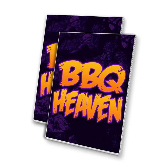 BBQ Heaven (24" X 36") 4mm Corrugated Plastic Panel, Graphics Applied To 1 Side (Pk of 2)