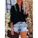 thumbnail image 2 of Blusa de mujer con encaje y cuello vuelto, manga larga, exquisita blusa holgada con un solo botón para la oficina, 2 of 7