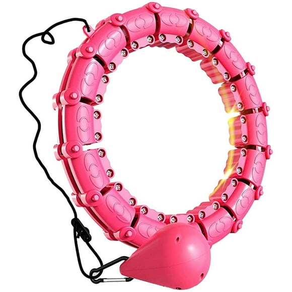 Weighted Smart Hula Hoops for Adults Weight loss ,2 in 1 Abdomen Fitness Exercise Massage Hoola Hoops, 24 Detachable Knots Adjustable Weight Auto-Spinning Ball.