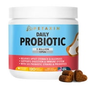 Probiotics for Dogs - 6 Strains with Prebiotics - Supports Digestive and Immune System - Relief for Diarrhea, Bad Breath, Allergies, Gas, Constipation, Hot Spots - Made in USA - 120 Chews