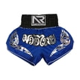 thumbnail image 3 of TiaoBug Kids Boys Muay Thai Shorts Kick Shorts Fight Kickboxing Shorts Fitness Training Sportwear B Blue 13-14, 3 of 5