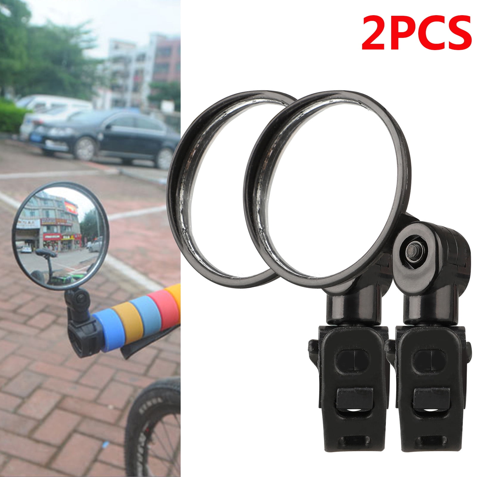 1 Pair Mini Rotaty Rearview Handlebar Glass Mirror Bicycle Mirror Set