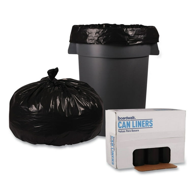 Noramco R386017K 55 Gallon Black Trash Bag Liners, Coreless