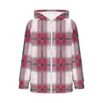 thumbnail image 6 of cocolona Womens Plaid Hoodies Casual Long Sleeve Zipper Vintage Sweatshirts Hooded Drawstring Fall Trendy Outfits, 6 of 7
