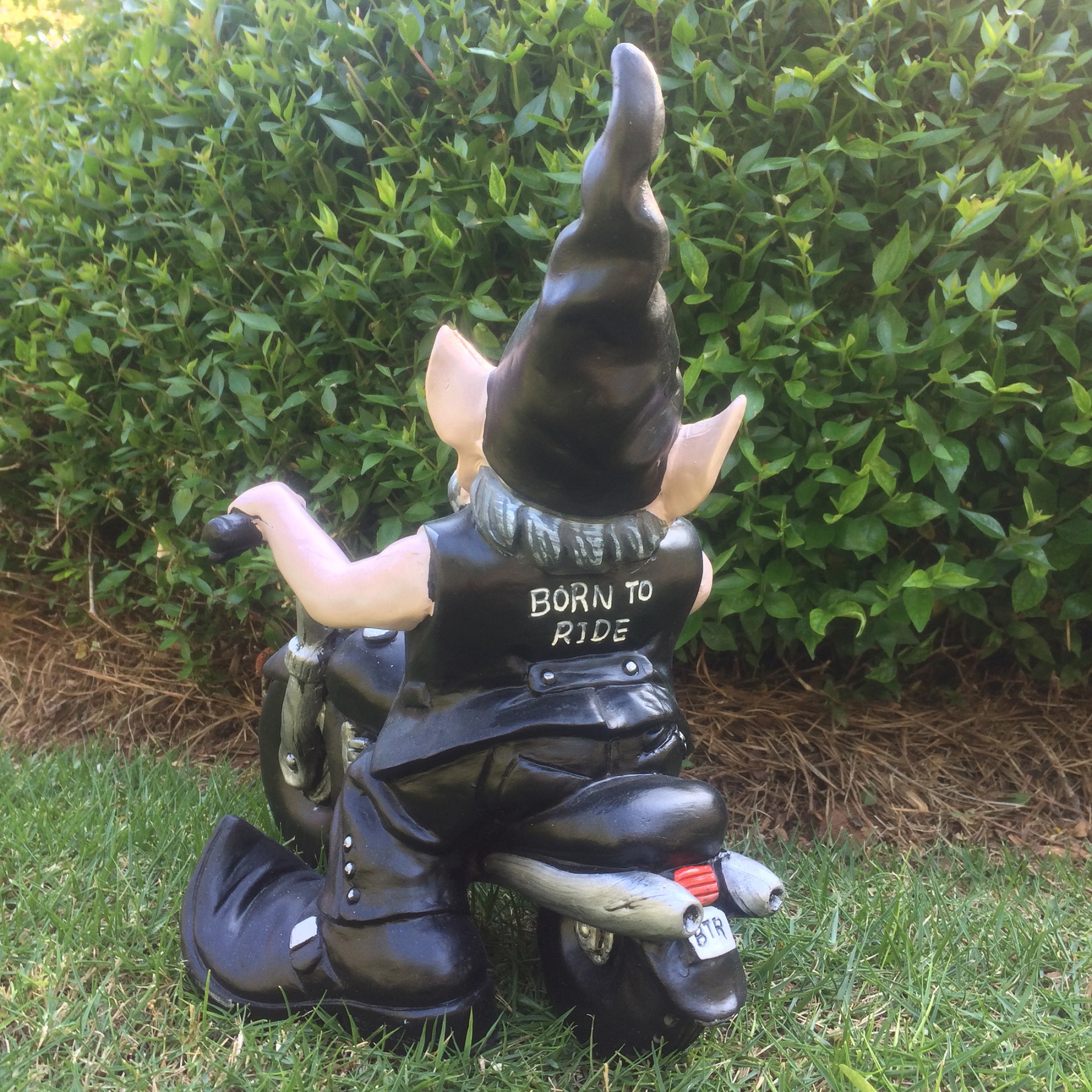 Homestyles 12"H Biker "Dude & Babe" the Biker Gnomes in Leather Motorcycle Gear Riding BLACK and TEAL Hogs Home & Garden Statue
