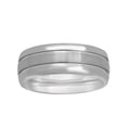 thumbnail image 2 of Men's Titanium Grooved Dome Wedding Band - Mens Ring, 2 of 4