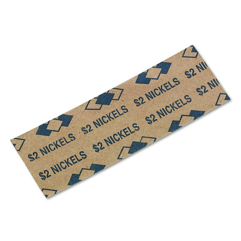Tubular Coin Wrappers, Nickels, $2, Pop-Open Wrappers, 1000/Pack Tubular Coin Wrappers, Nickels, $2, Pop-Open Wrappers, 1000/Pack
