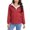 Burgundy, variant on Defitshape Women's Rain Coat Chic Anorak Autumn Cold Weather Drawstring Full Zip Outdoor Frill Elastic Cuffs Coats Umber 14