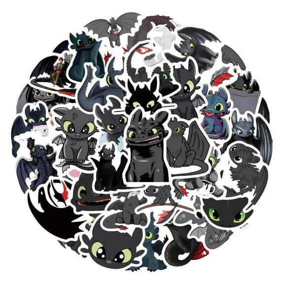 How To Train Your Dragon Toothless Themed Set of 50 Assorted Stickers Decal Set