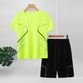 thumbnail image 2 of Gubotare Tween Boys Clothes Summer Simple Print T-Shirt And Shorts Set 2 Pieces Teen Trendy Outfits Size 7-14 Year Green,Size 15-16 Years, 2 of 4