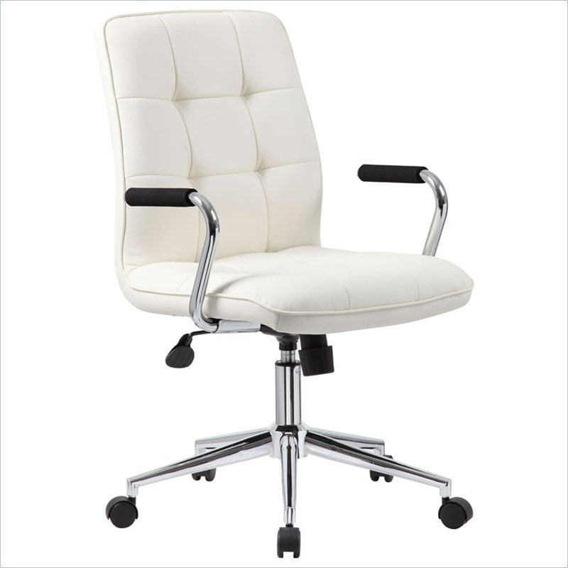 Boss Office Chair in White with Chrome Arms Walmart Canada