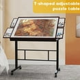 thumbnail image 3 of Jigsaw Puzzle Table with Drawer, Portable Wooden Puzzle Board for Adults and Legs, Five Tilt Angle Adjustable,  Protective Cover, Coffee Color, 3 of 8