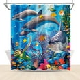 thumbnail image 1 of Cute Dolphin Shower Curtains for Kids Ocean Theme Fantasy Colorful Tropical Fishes Coral Marine Life Shower Curtain 72x72 Inch Polyester Fabric Summer Decor with Hooks, 1 of 6
