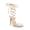 Beige, variant on Womens Sandals Strappy Heels Sexy Lace Up Square Open Toe Heels Tie Up High Heeled Sandals for Summer Dressy Prom Party Daily Wear White