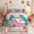 thumbnail image 2 of Manfei Reindeer Queen Comforter Set Christmas Comforter Sets Queen, Lavender Pink 3-Pieces 1 Comforter and 2 Pillowcases, Pink Reversible, 2 of 6