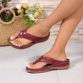 thumbnail image 5 of Pandaie Orthopedic Sandals for Women 2026 Dressy Arch Support Wedge Platform Sandal Wide Width Flip Flops Summer Boho Beach Shoes Red 9.5, 5 of 9