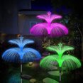 thumbnail image 3 of Luces solares para jardín, paquete de 2 luces solares para exteriores, luces solares de flores con medusas dobles y estrellas que cambian de 7 colores, 3 of 8