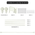 thumbnail image 3 of Urbanest 5/8" Single Telescoping Curtain Rod with Volle Finials, Weathered White, 28"-120", 3 of 8