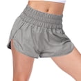 thumbnail image 6 of Elainilye Fashion Womens High Waisted Running Shorts Casual Yoga Pants Versatile Breathable Sports Shorts Thin Hot Pants,Gray, 6 of 9