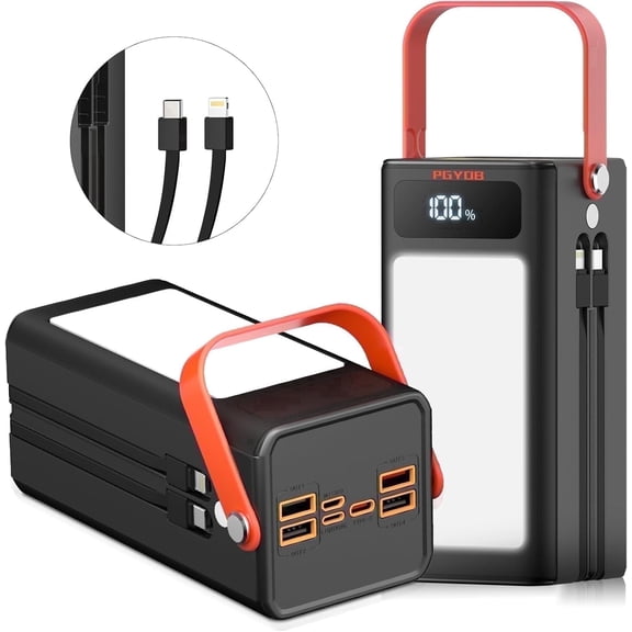 PGYOB Portable Charger Power Bank 50000mAh , 120W Super Fast Charging with SOS Light&LED Display , Battery Backup for Laptop/IPhone/Android, for Camping ,Home Backup ,RV Trips ,Emergency Power