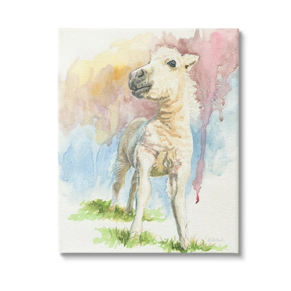 Stupell Industries Modern Foal Painting Animals & Insects Painting Gallery Wrapped Canvas Art Print Wall Art, 16 x 20