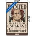 thumbnail image 3 of One Piece - Shanks Wanted Poster Wall Poster with Push Pins, 14.725" x 22.375", 3 of 4