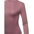 thumbnail image 4 of A2Y Women's Fitted Solid Long Sleeve Mock Neck Rayon Top Shirt Withered Rose S, 4 of 6