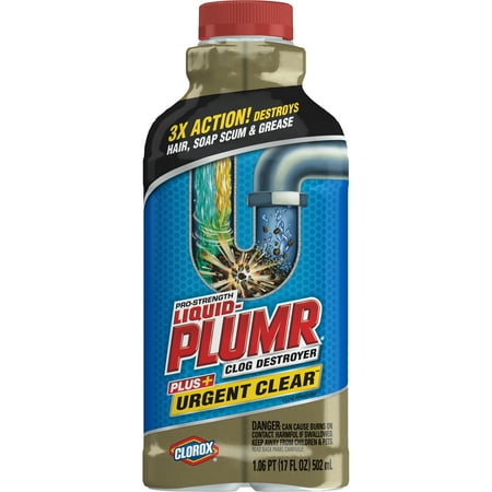 Liquid-Plumr Urgent Clear, our fastest clog remover, 17 oz