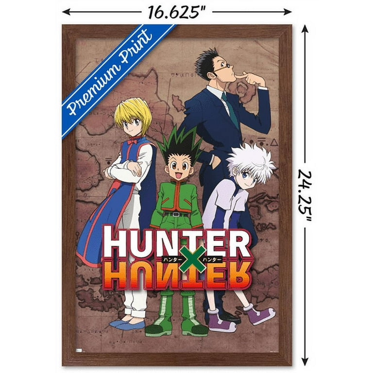 Hunter X Hunter - Map Wall Poster with Wooden Magnetic Frame, 22.375 x 34  