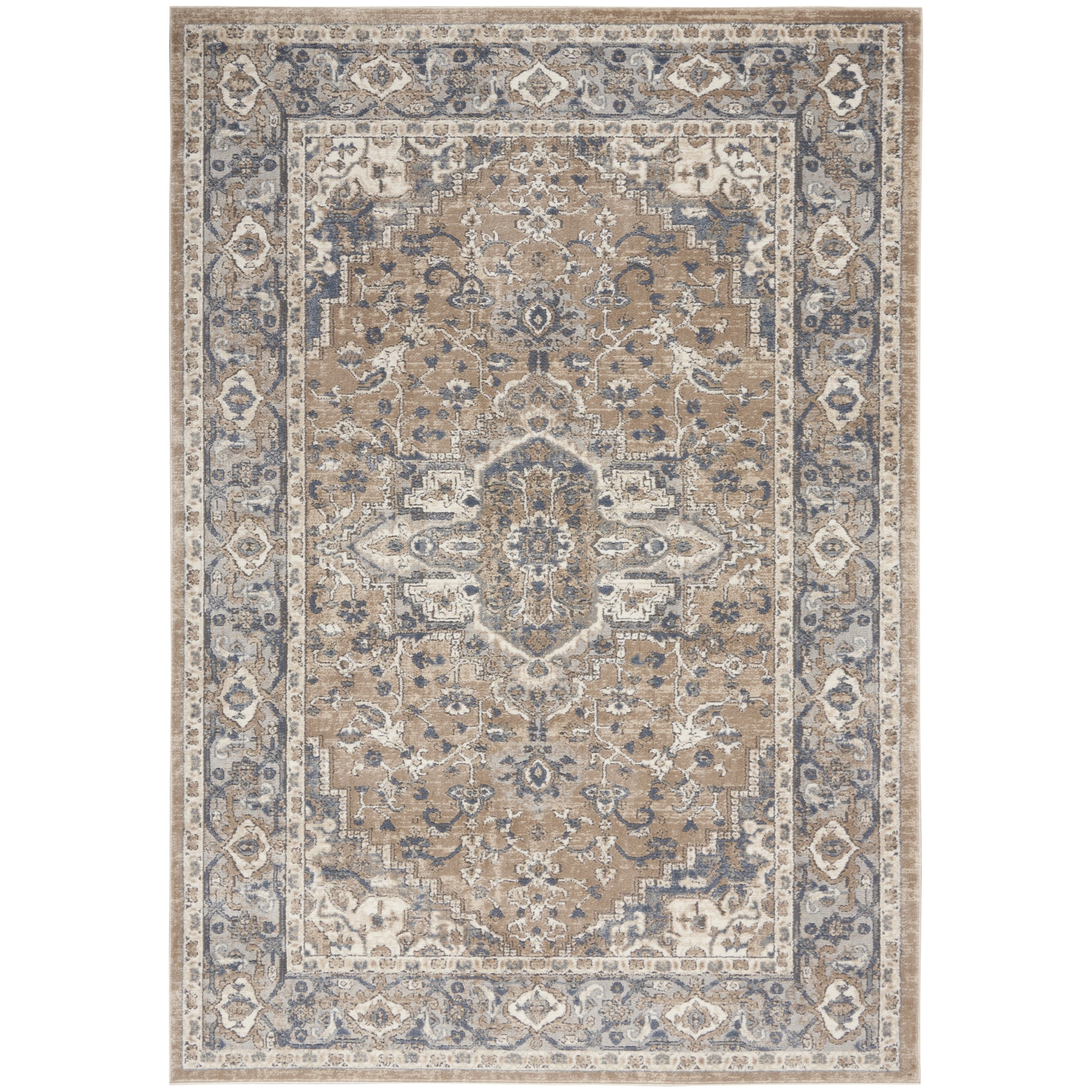 Nourison Concerto French country Beige/Grey 5'3" x 7'3" Area Rug, (5x7)